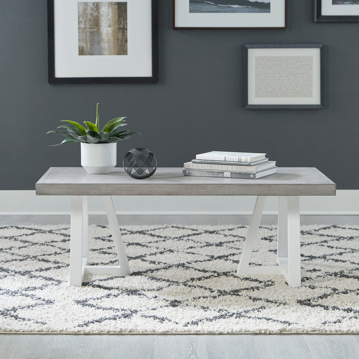 Liberty Furniture Palmetto Heights - Rectangular Cocktail Table - White | Meri Furniture