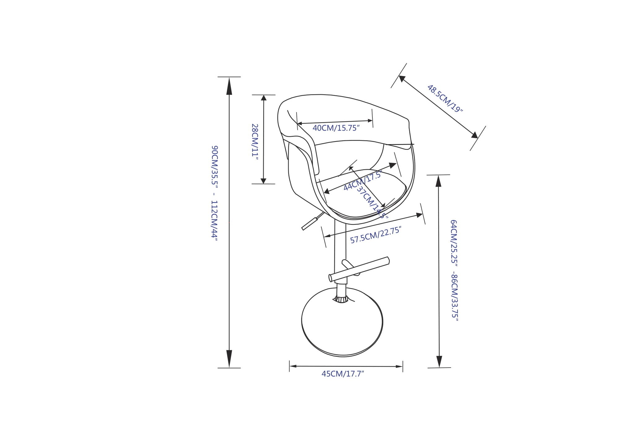 Sheldon - Upholstered Adjustable Swivel Bar Stool
