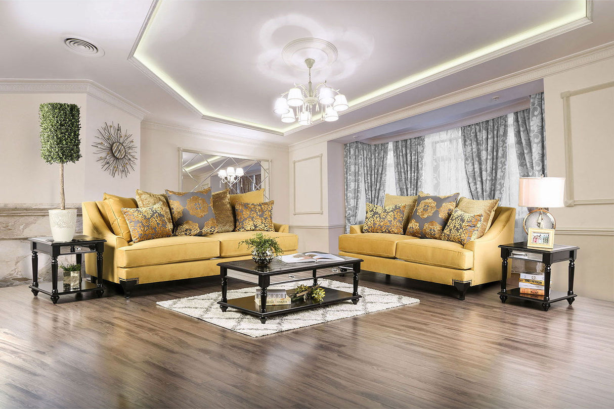 Furniture of America Viscontti - Sofa - Gold / Gray | Meri Furniture