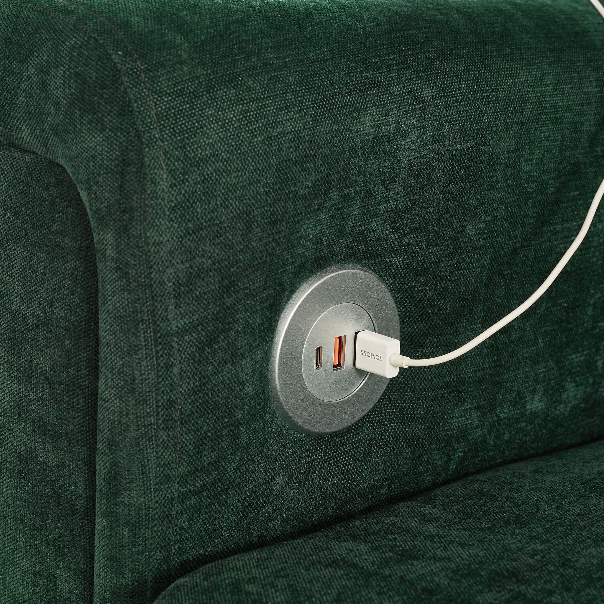 Modular Sectional Sofa With Movable Ottomans, USB Ports & Side Tables