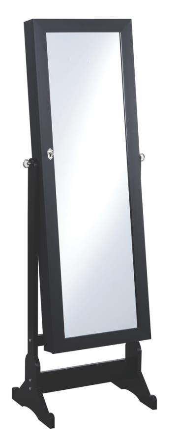 Coaster Fine Furniture Tutuola - Cheval Mirror With Jewelry Storage - Black | Meri Furniture