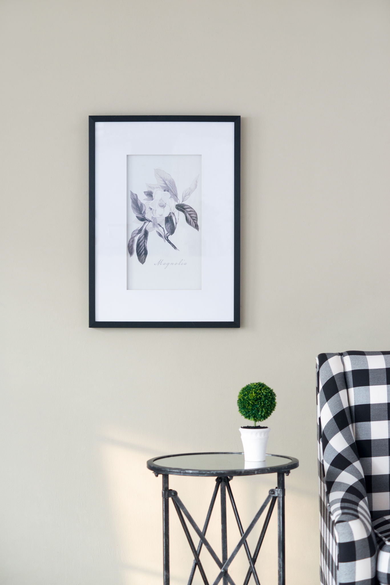 Botanical Wall Art Prints, Home Decor For Living Room Dining Room, Bedroom, Hallway (Set of 4) - White / Black