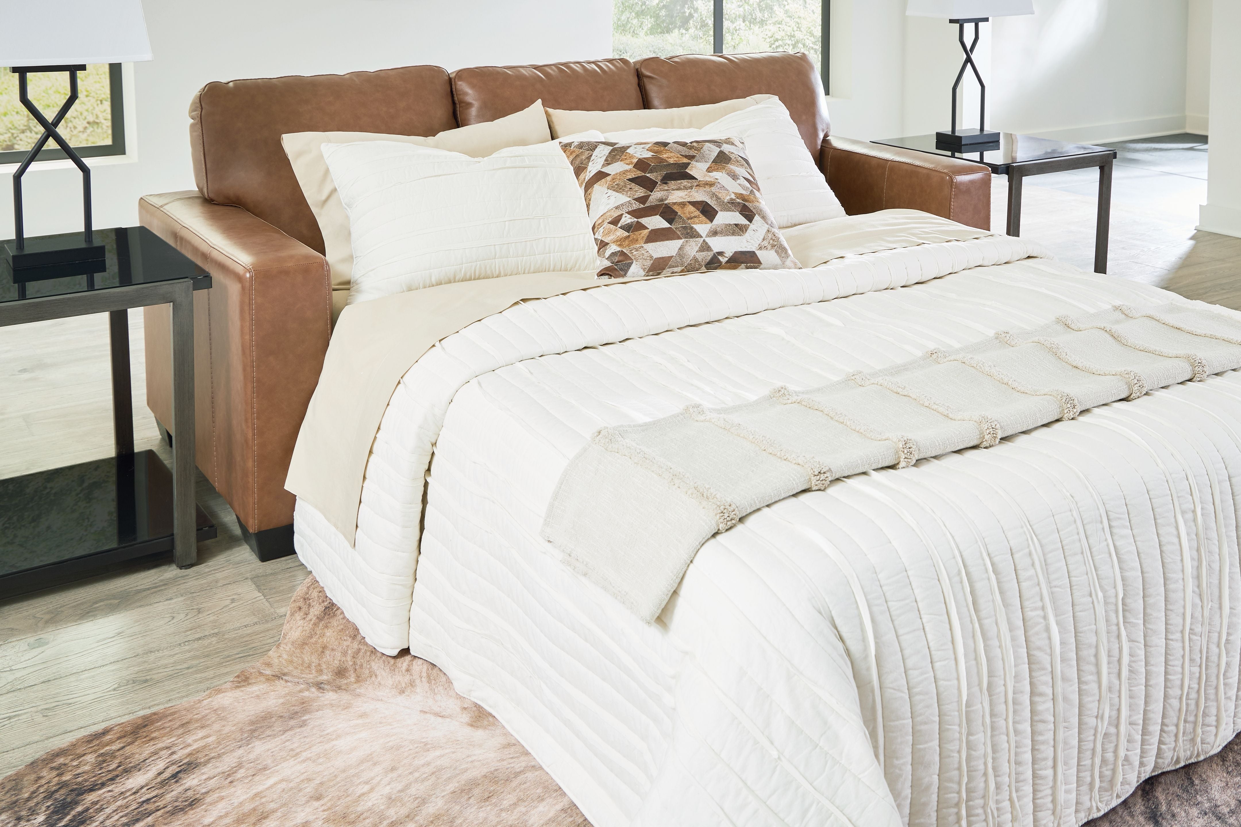 Signature Design by Ashley® Bolsena - Caramel - Queen Sofa Sleeper | Meri Furniture