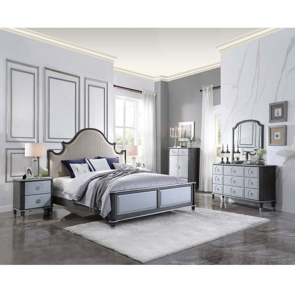 House Beatrice - Nightstand - Charcoal & Light Gray