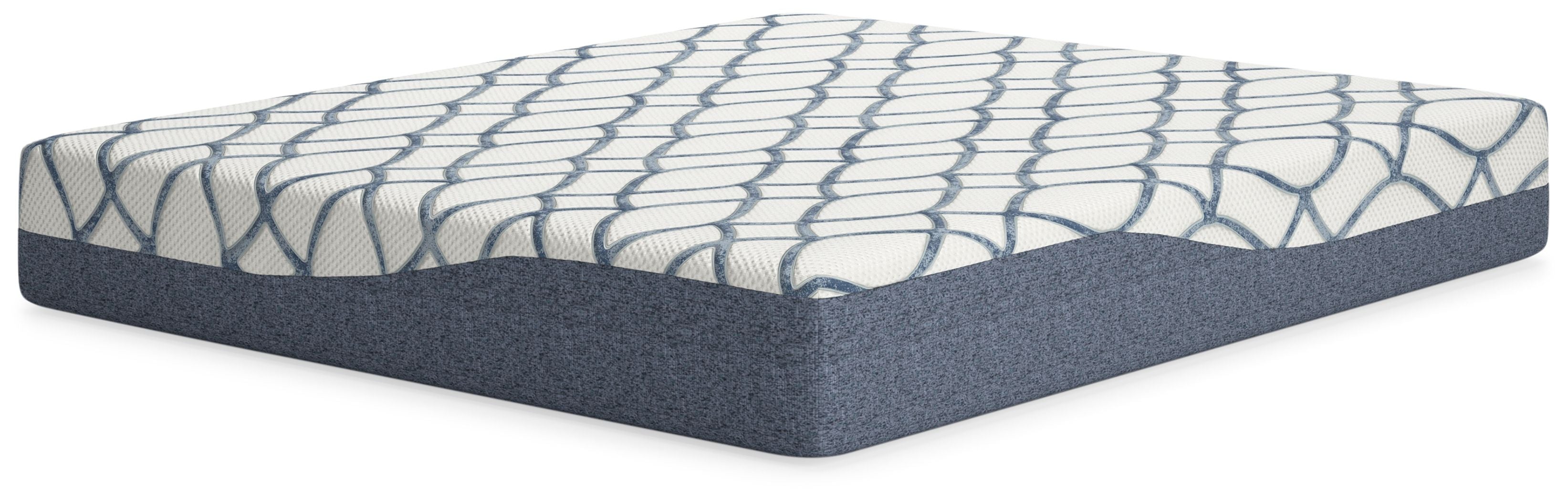 Sierra Sleep® by Ashley 12 Inch Chime Elite 2.0 - White / Blue - California King Mattress | Meri Furniture