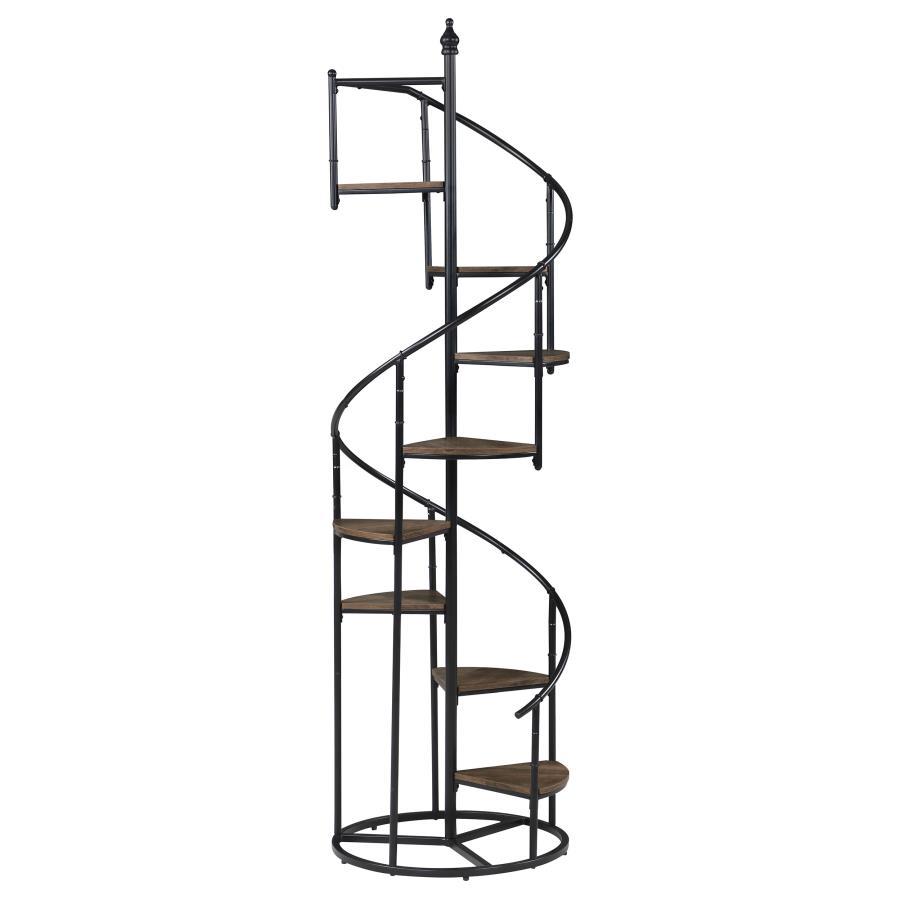 Coaster Fine Furniture Roseglen - 8-Shelf Staircase Bookshelf - Rustic Brown | Meri Furniture