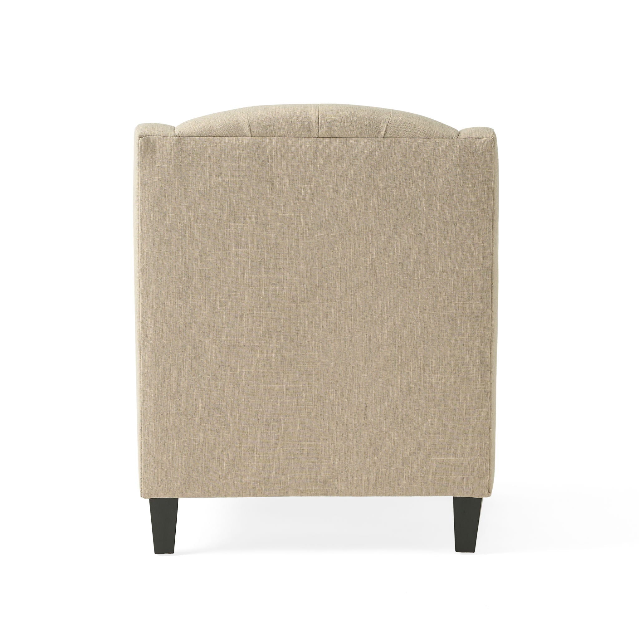 Elegant Upholstered Armchair With Ottoman Set - Beige