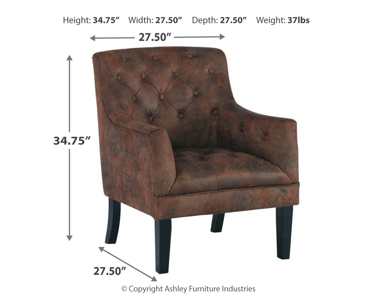 Ashley Furniture Drakelle - Mahogany - Accent Chair | Meri Furniture