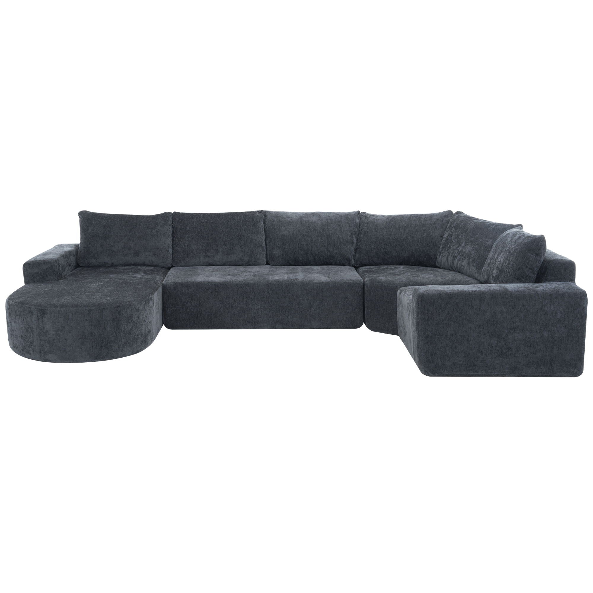 U-Shaped Oversized Modular Cloud Sectional Sofa With Deep Seat For Living Room