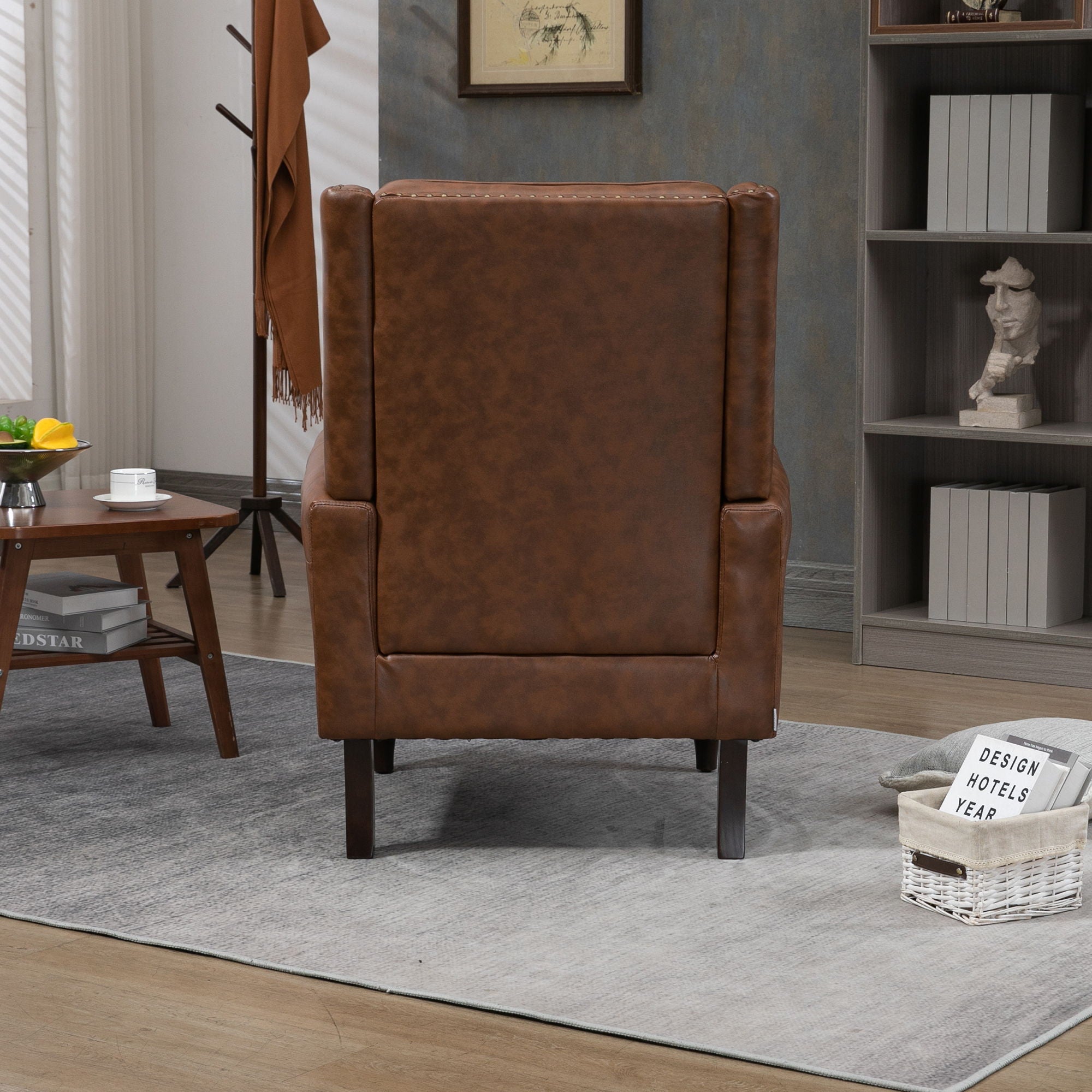 Modern Accent Armchair With Sturdy Wood Legs
