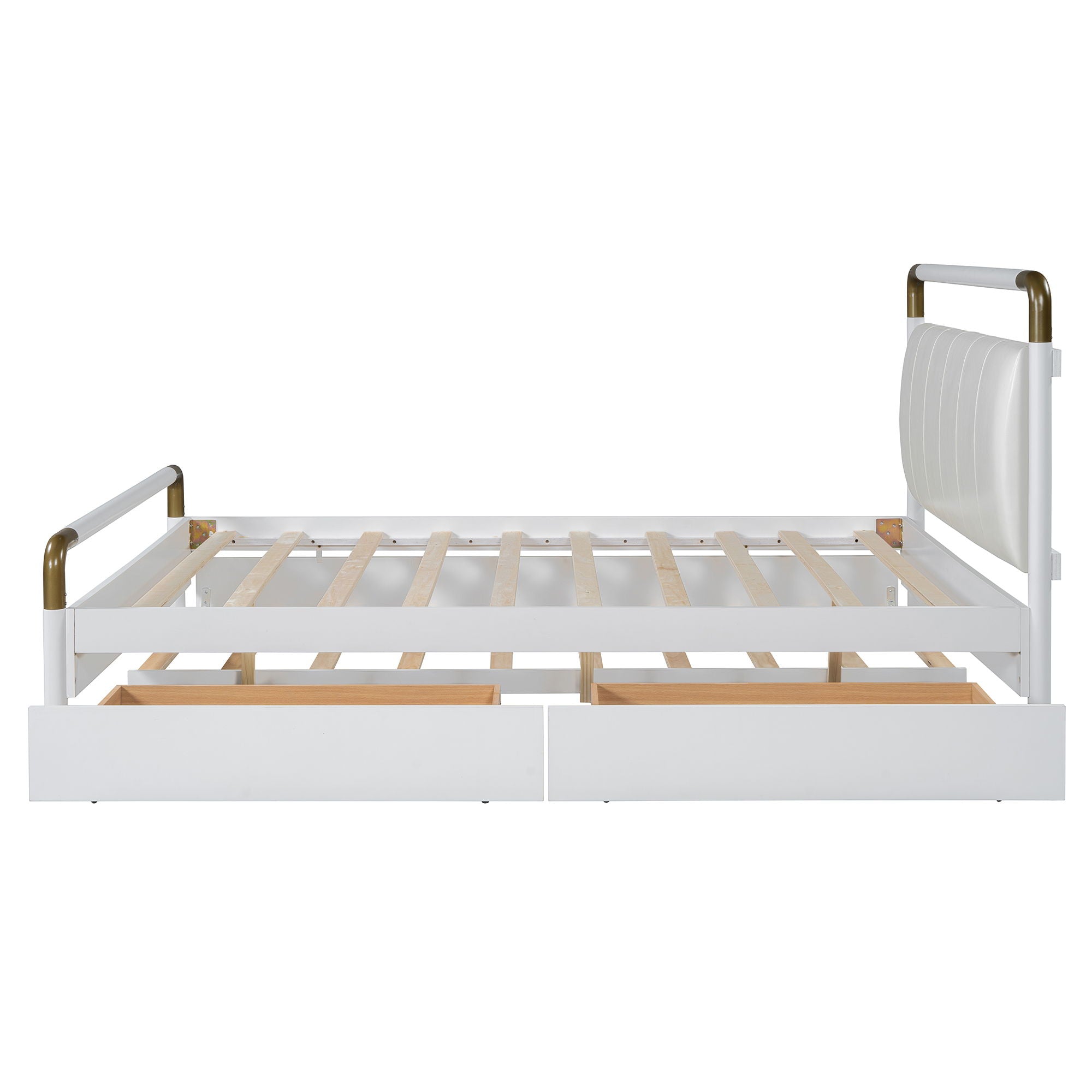 Storage Platform Bed, With 2 Big Drawers, Trundle