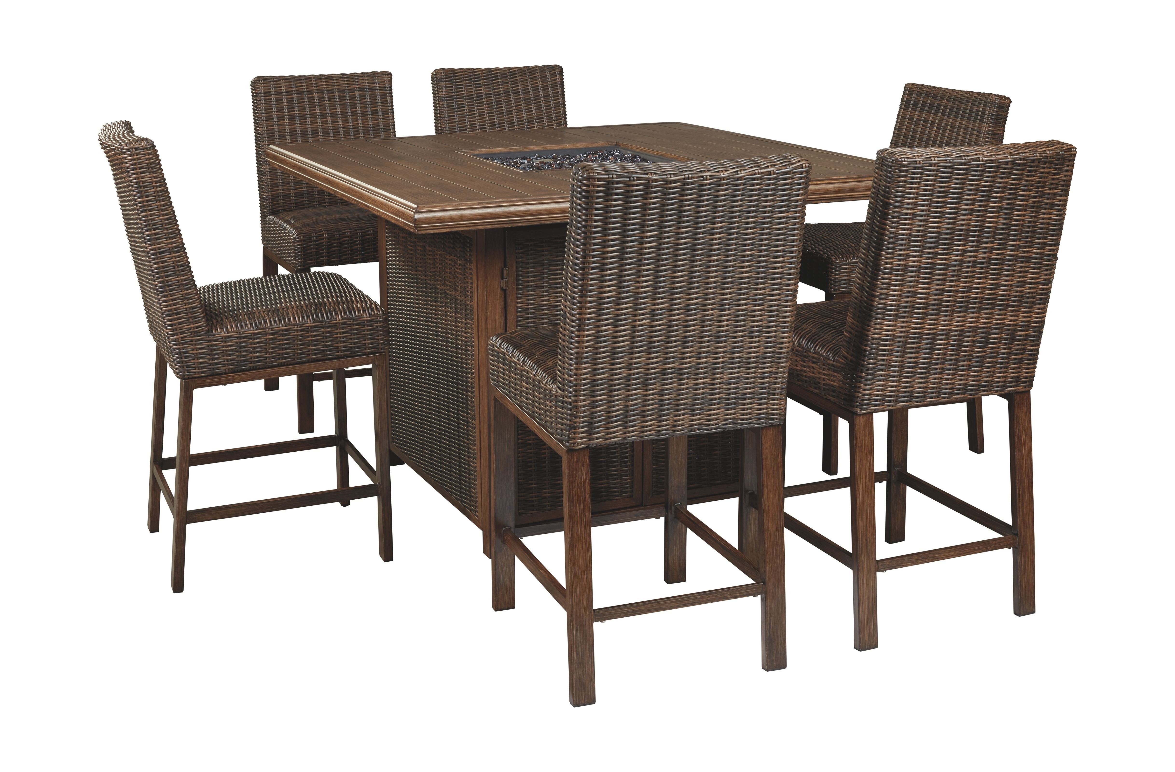 Signature Design by Ashley® Paradise Trail - Outdoor Fire Pit Table Set | Meri Furniture