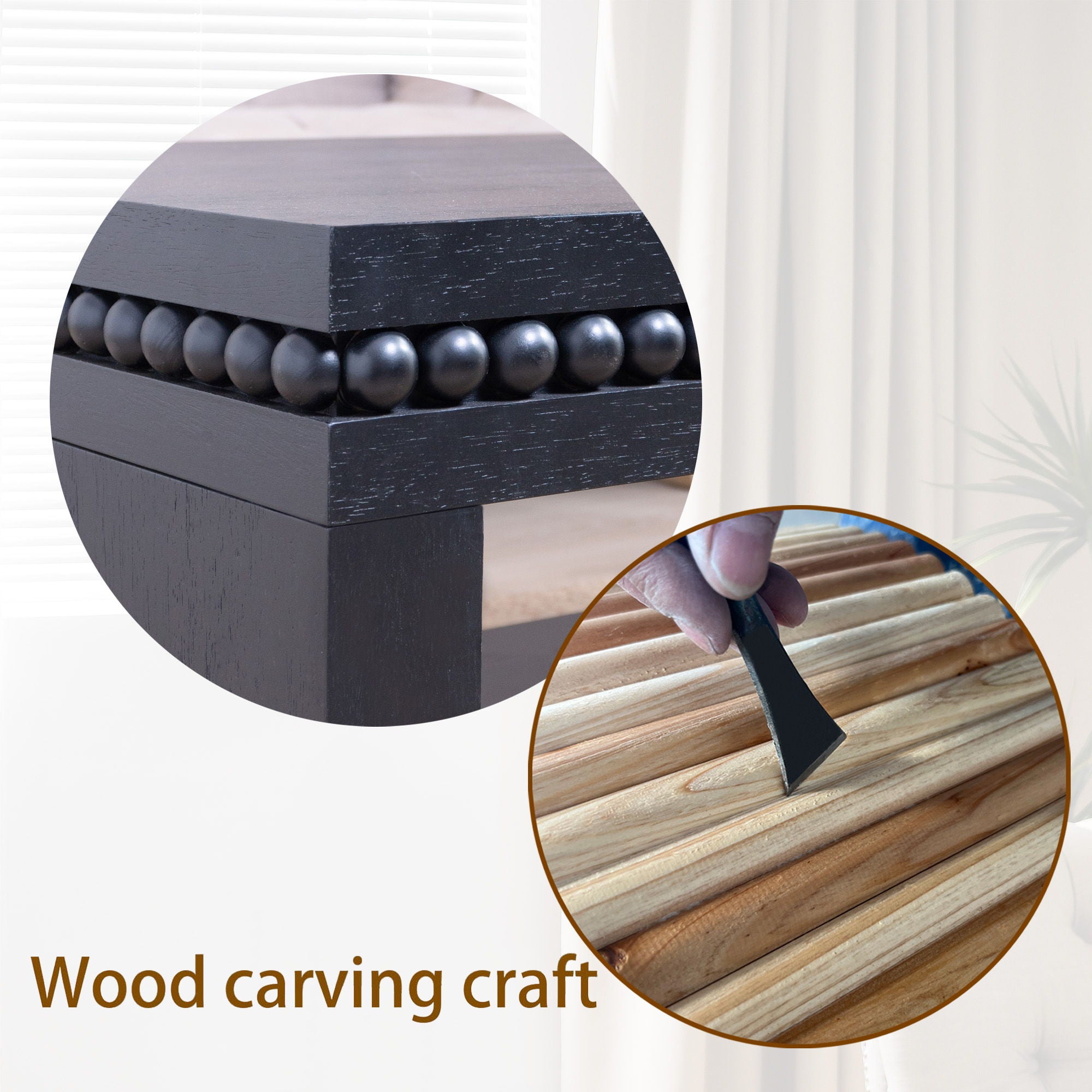 Modern Coffee Table With Beaded Trim