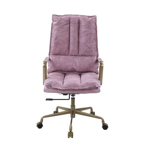 ACME Tinzud - Office Chair - Pink Top Grain Leather | Meri Furniture