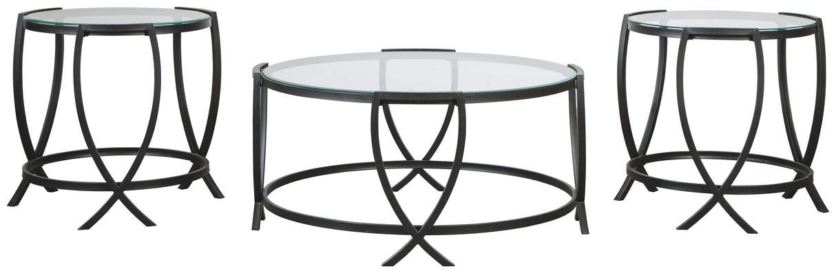 Ashley Furniture Tarrin - Black - Occasional Table Set (Set of 3) | Meri Furniture