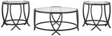 Ashley Furniture Tarrin - Black - Occasional Table Set (Set of 3) | Meri Furniture