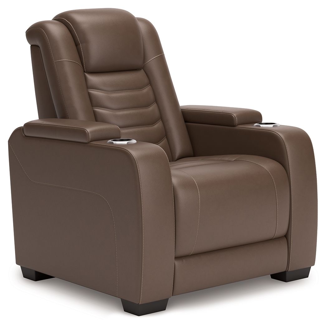 Signature Design by Ashley® High Impact - Tobacco - Power Recliner / Adj Headrest | Meri Furniture