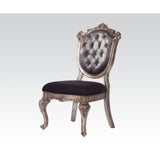 KD, Padded SEAT Cushion: Black Fabric • BACK Trim: Top w/Scrolled Details & Crown.