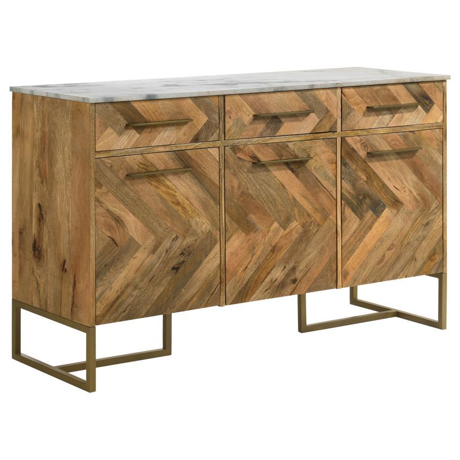 Coaster Fine Furniture Keaton - Marble Top Herringbone Accent Cabinet | Meri Furniture