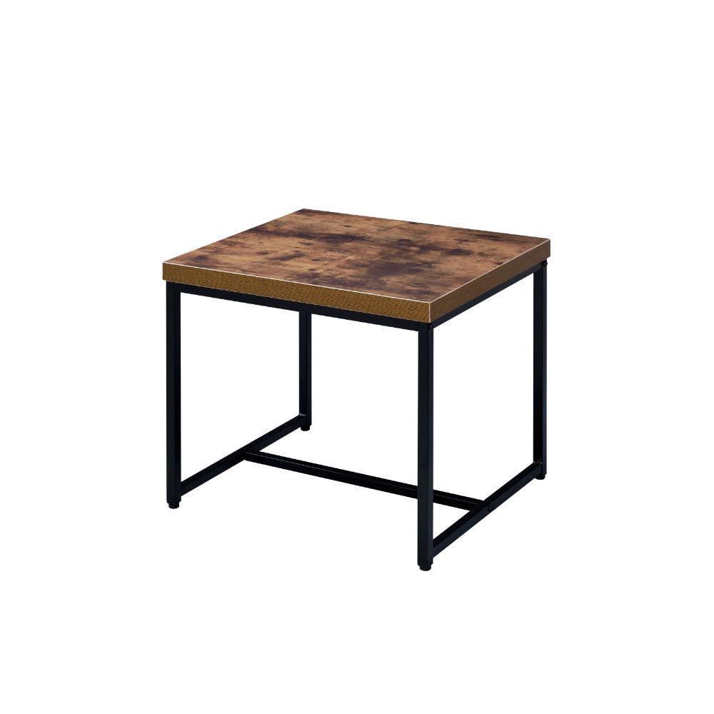 ACME Bob - End Table - Weathered Oak & Black | Meri Furniture