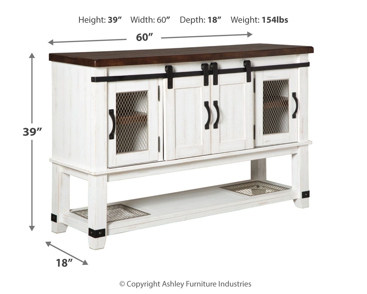 Signature Design by Ashley® Valebeck - White / Brown - Dining Room Server | Meri Furniture