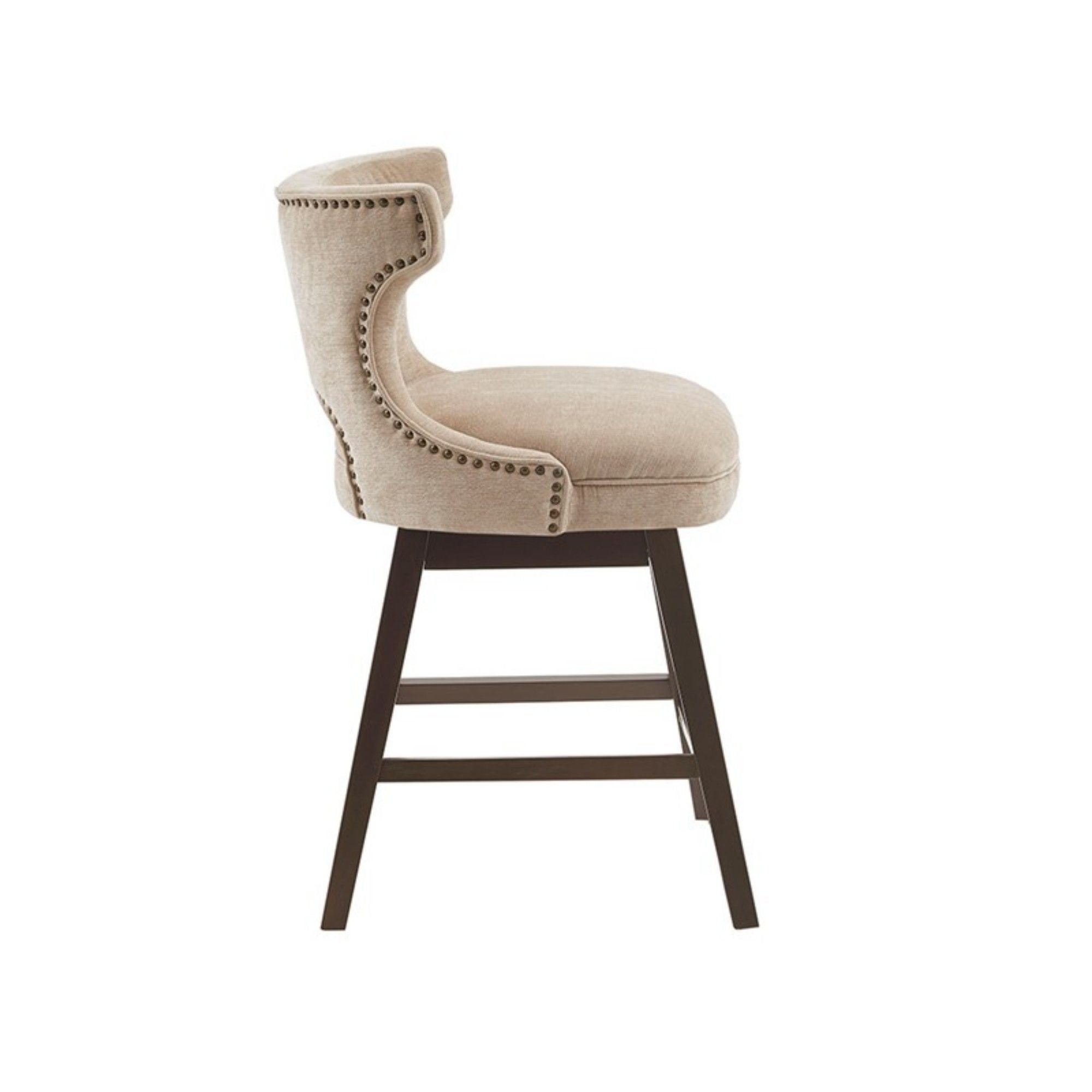 360 Degree Swivel Counter Stool With Silver Detailing