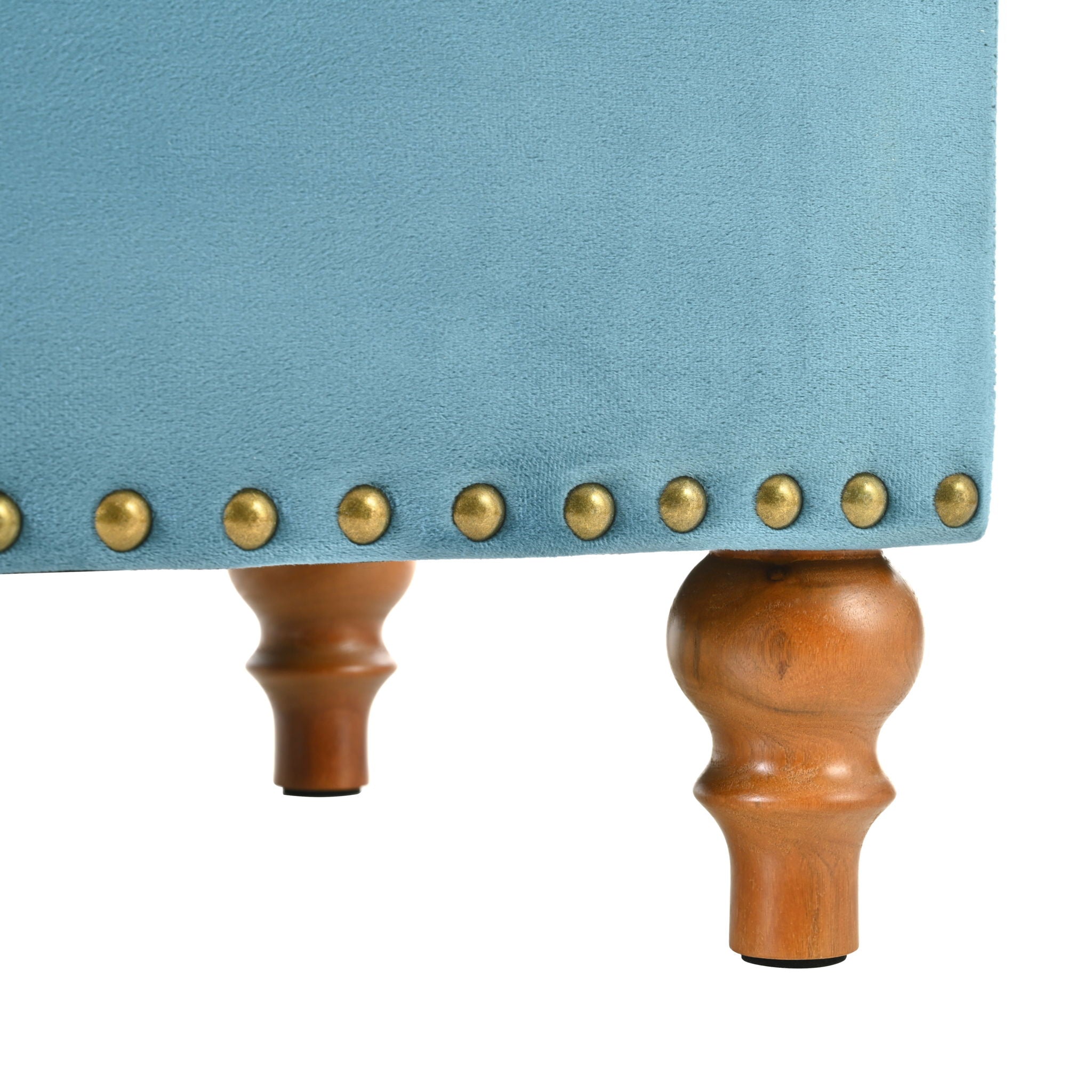 Upholstered Ottoman With Storage And Rivet Trim