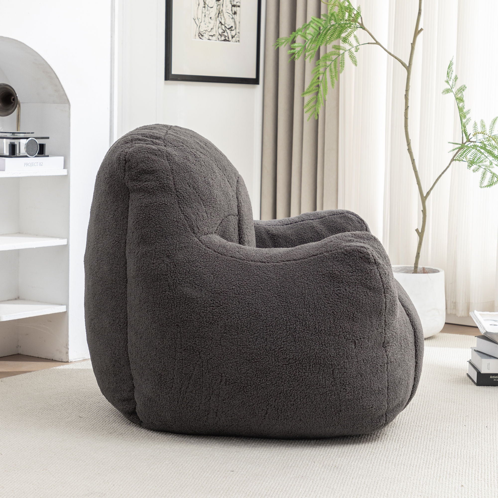 Comfy Bean Bag Chair With Filler, Fluffy And Cozy Seating