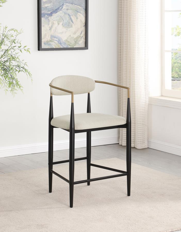 Coaster Fine Furniture Tina - Metal Counter Height Bar Stool With Upholstered Back And Seat (Set of 2) | Meri Furniture