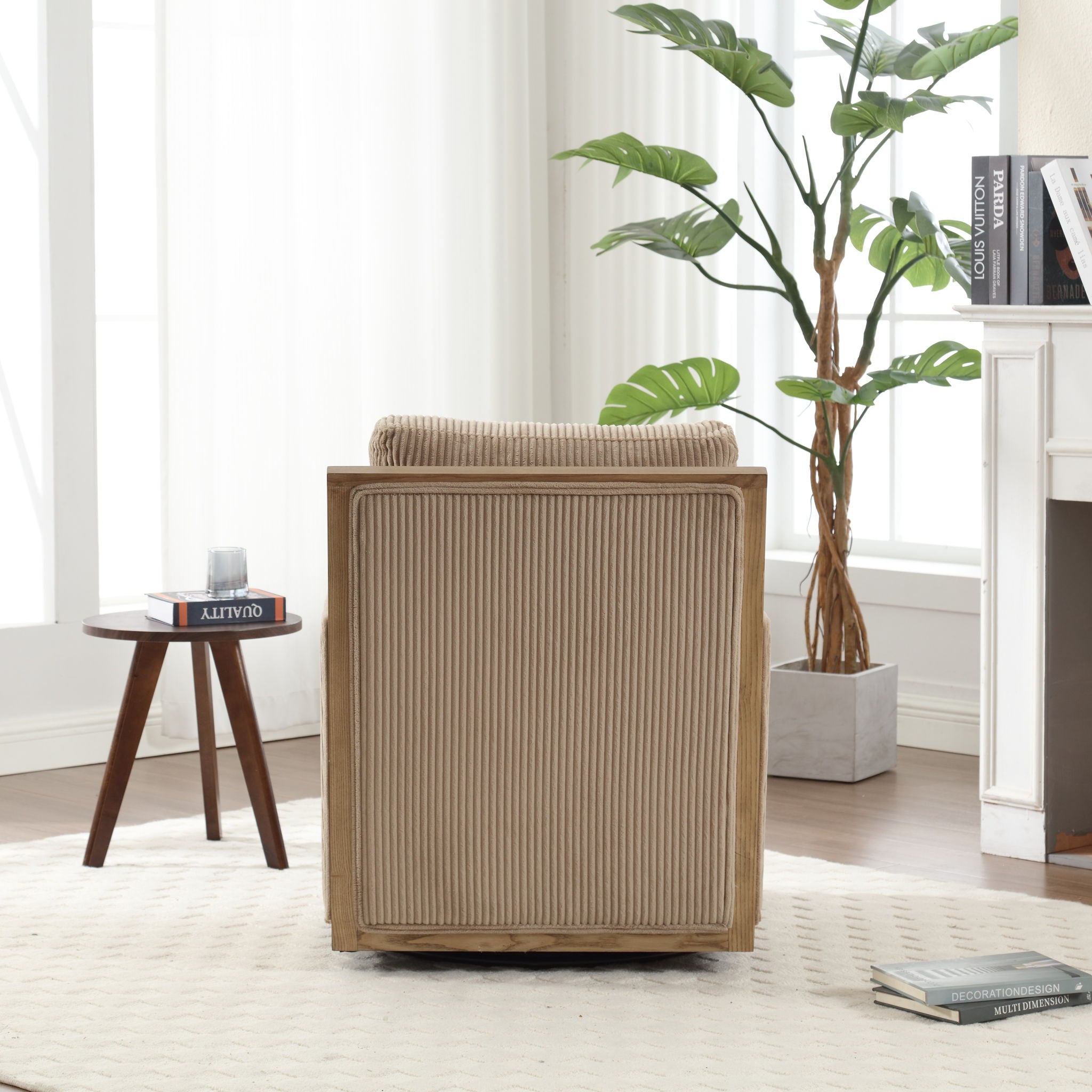 Comfy Accent Barrel Chair, 360 Degree Swivel