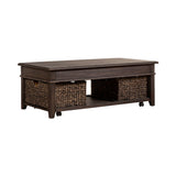 Liberty Furniture Mill Creek - 3 Piece Living Room Set (Lift Top Cocktail & 2 Drawer End Tables) - Dark Brown | Meri Furniture