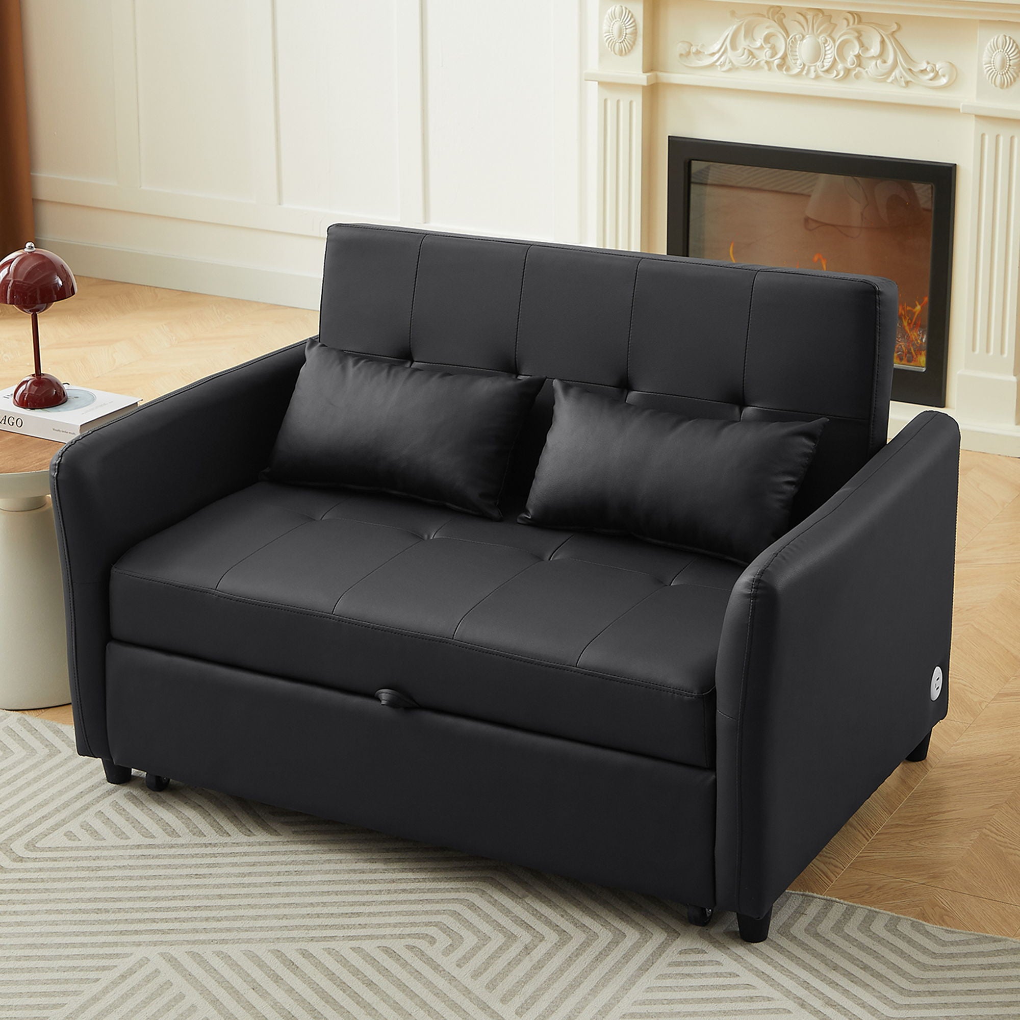 Convertible Sleeper Bed, Adjustable Oversized Armchair With 3 USB Ports