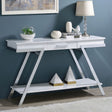 Furniture of America Titus - Sofa Table - White / Chrome | Meri Furniture