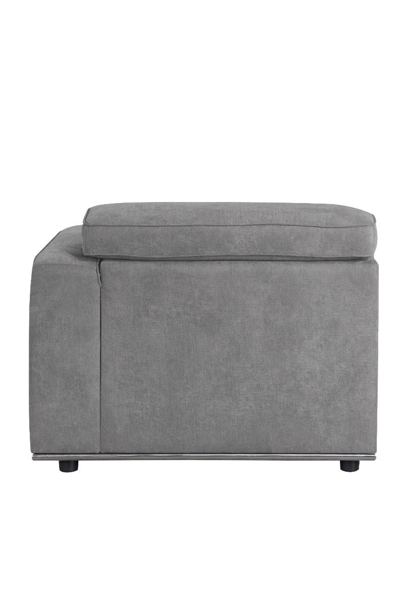 ACME Alwin - Chaise - Dark Gray Fabric | Meri Furniture