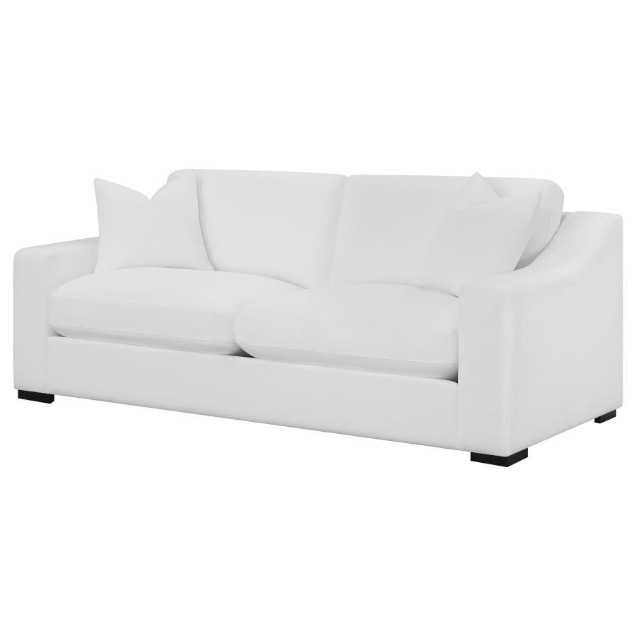 Coaster Fine Furniture Ashlyn - Upholstered Sloped Arm Sofa - White | Meri Furniture