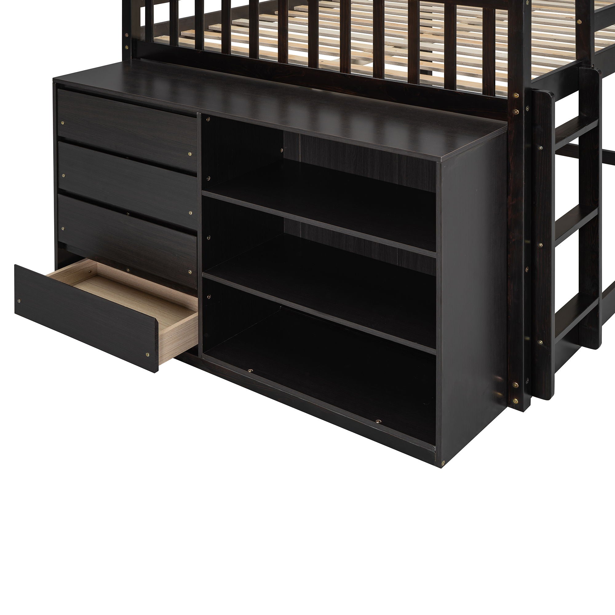 Bunk Bed With 4 Drawers And 3 Shelves