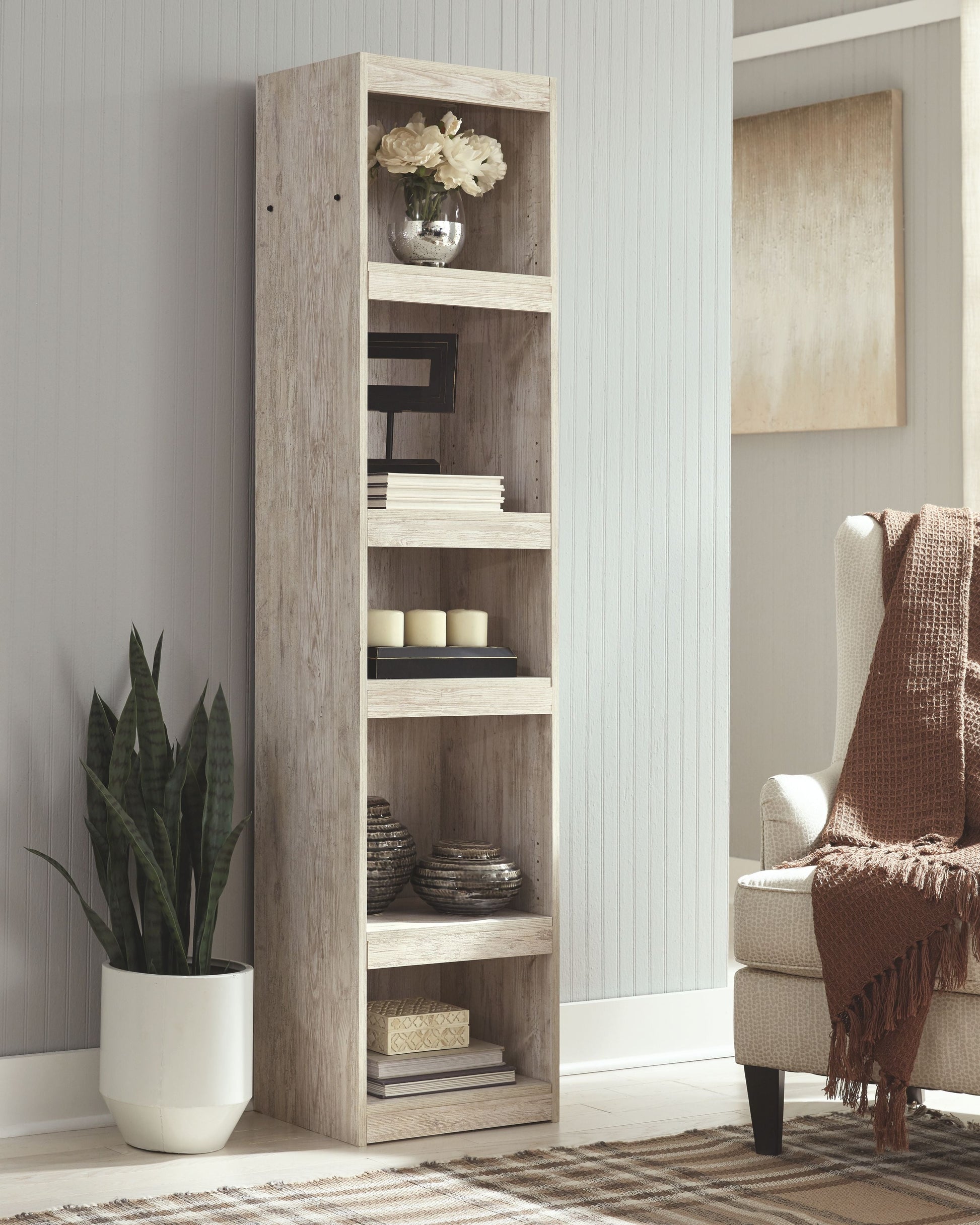 Ashley Furniture Willowton - Whitewash - Pier - 4 Shelves | Meri Furniture
