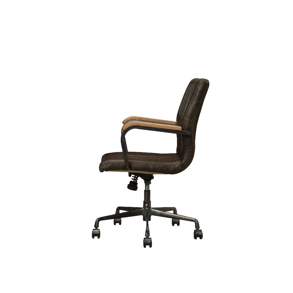 ACME Joslin - Executive Office Chair - Distress Chocolate Top Grain Leather | Meri Furniture