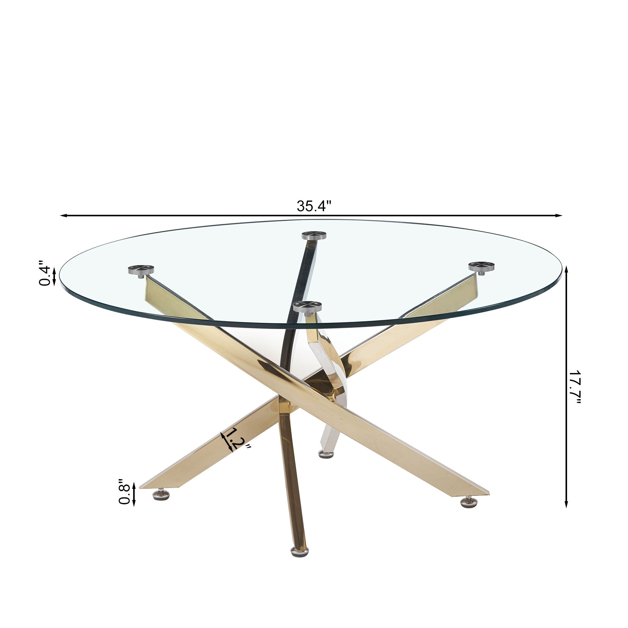 Modern Round Tempered Glass Table With Chrome Legs