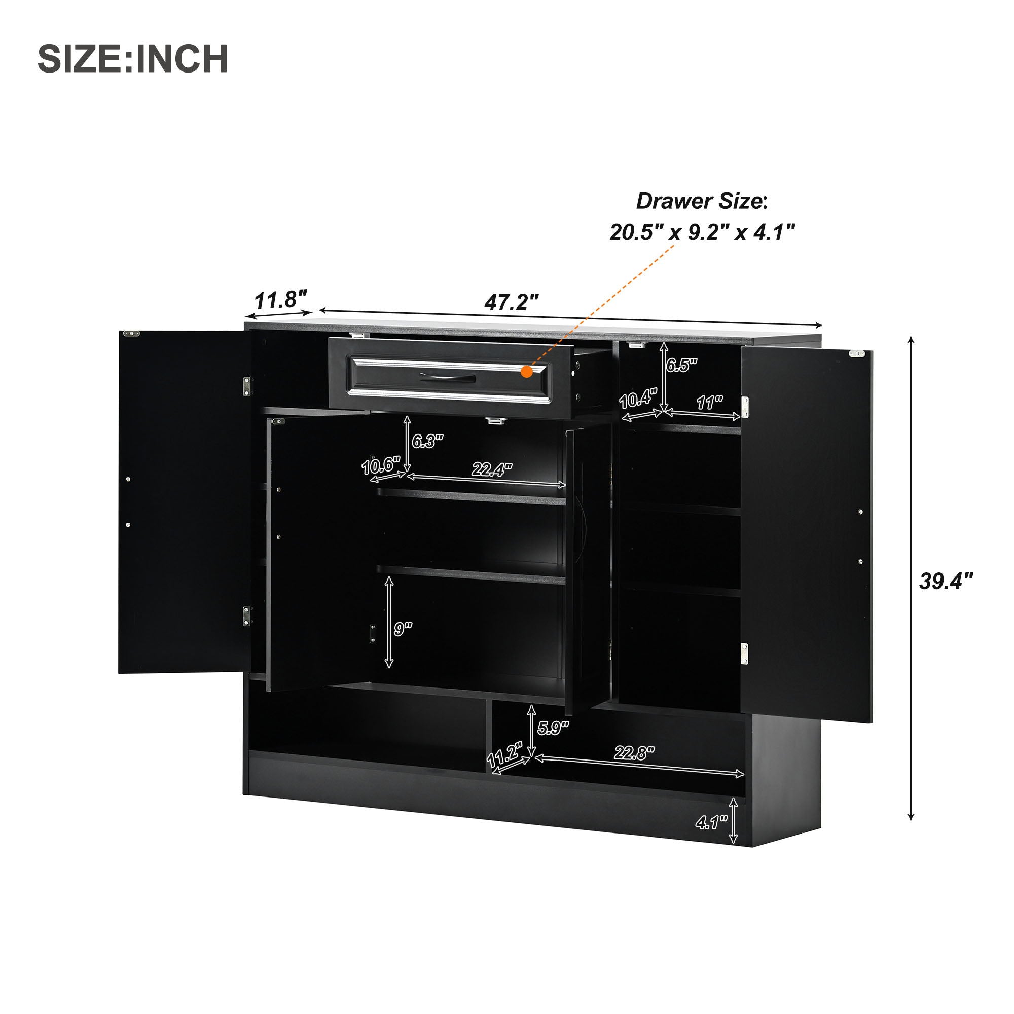 Sleek And Modern Shoe Cabinet With Adjustable Shelves, Space Saving Design