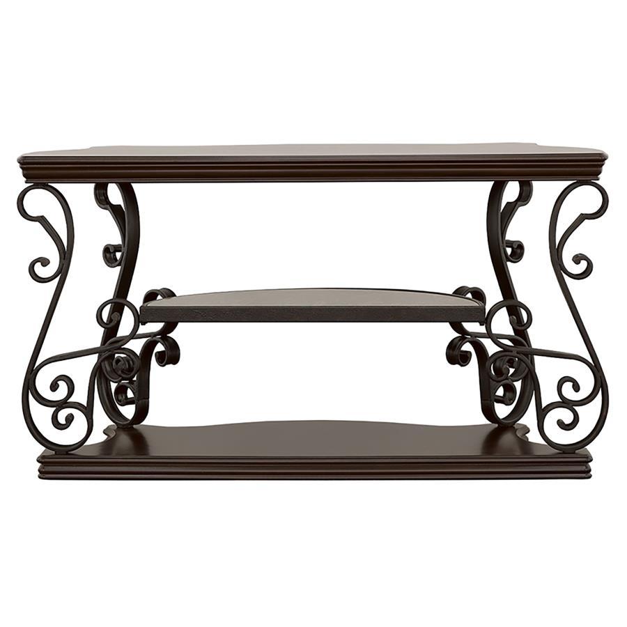 Laney - Scrollwork Entryway Sofa Console Table - Deep Merlot