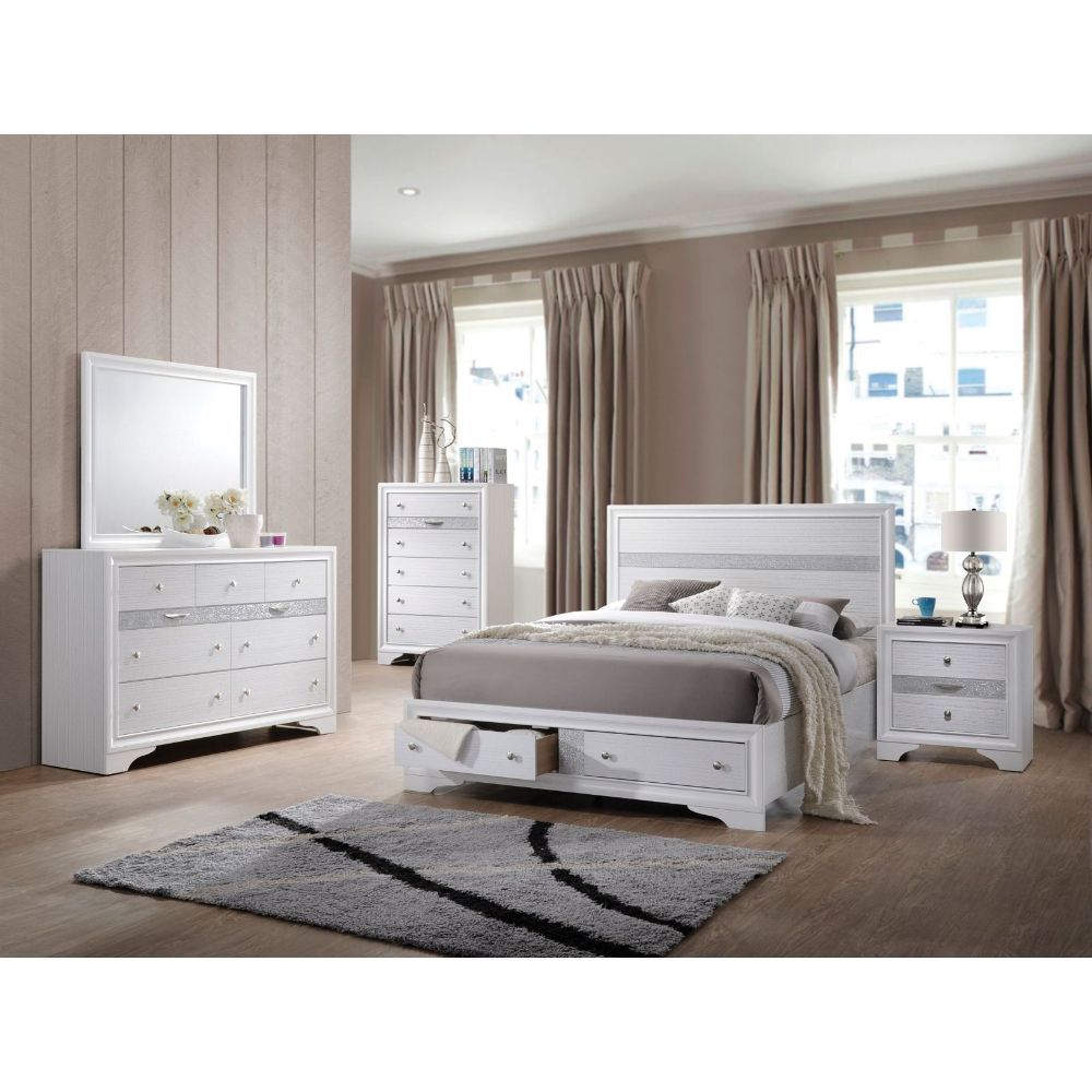 ACME Naima collection not only has casual-look with rich finish, but also has sparkling acrylic panel to take a contemporary design to a new level. | Meri Furniture