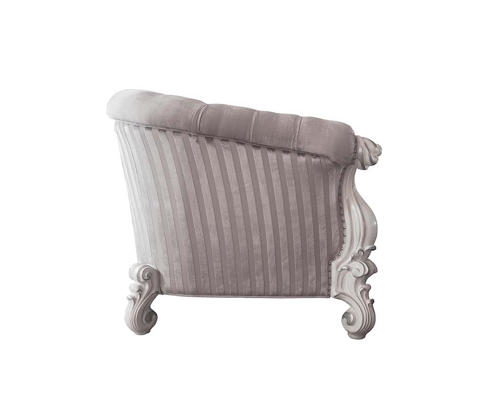 ACME Versailles - Loveseat - Ivory Fabric & Bone White Finish | Meri Furniture