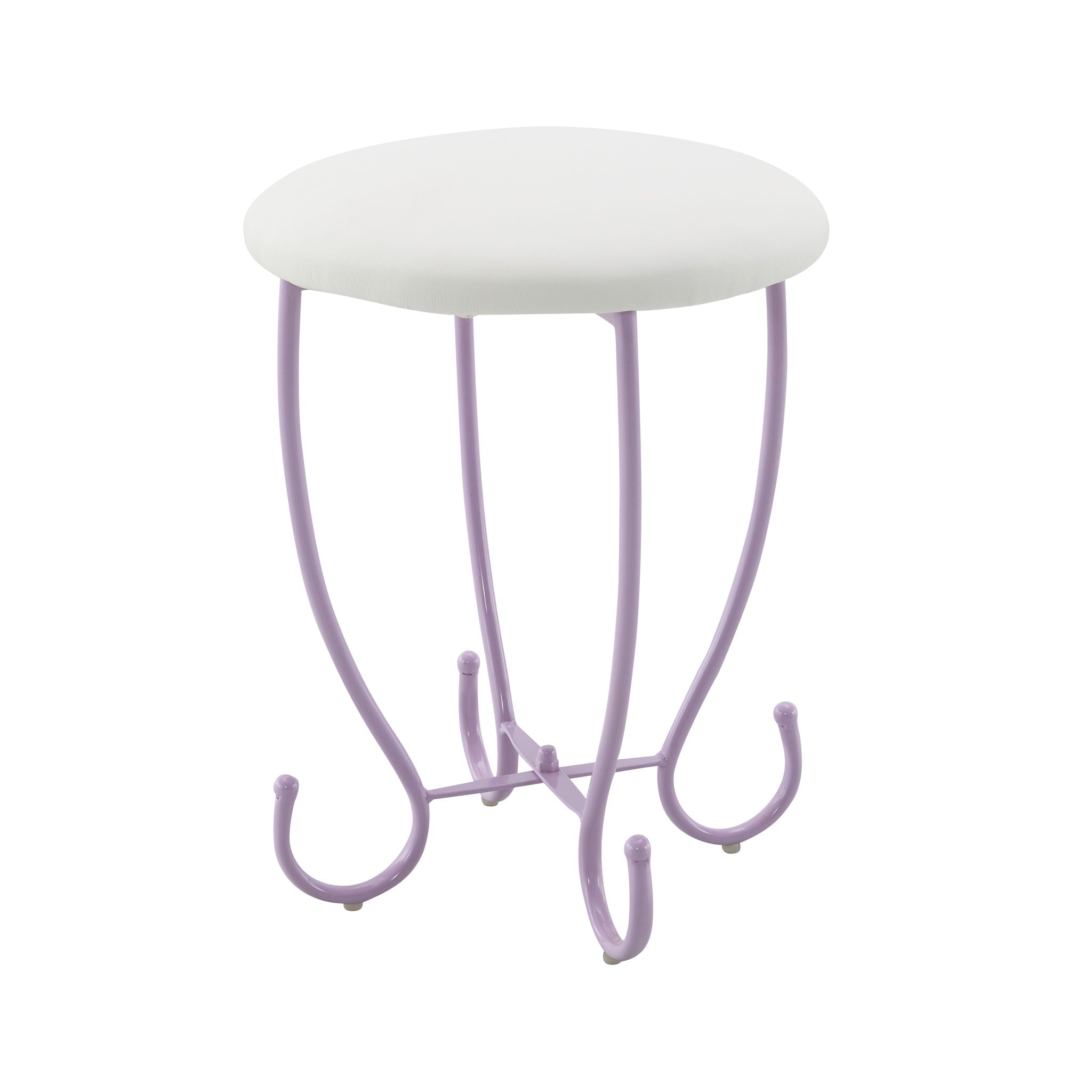 Priya II - Synthetic Leather Vanity Set - White / Purple