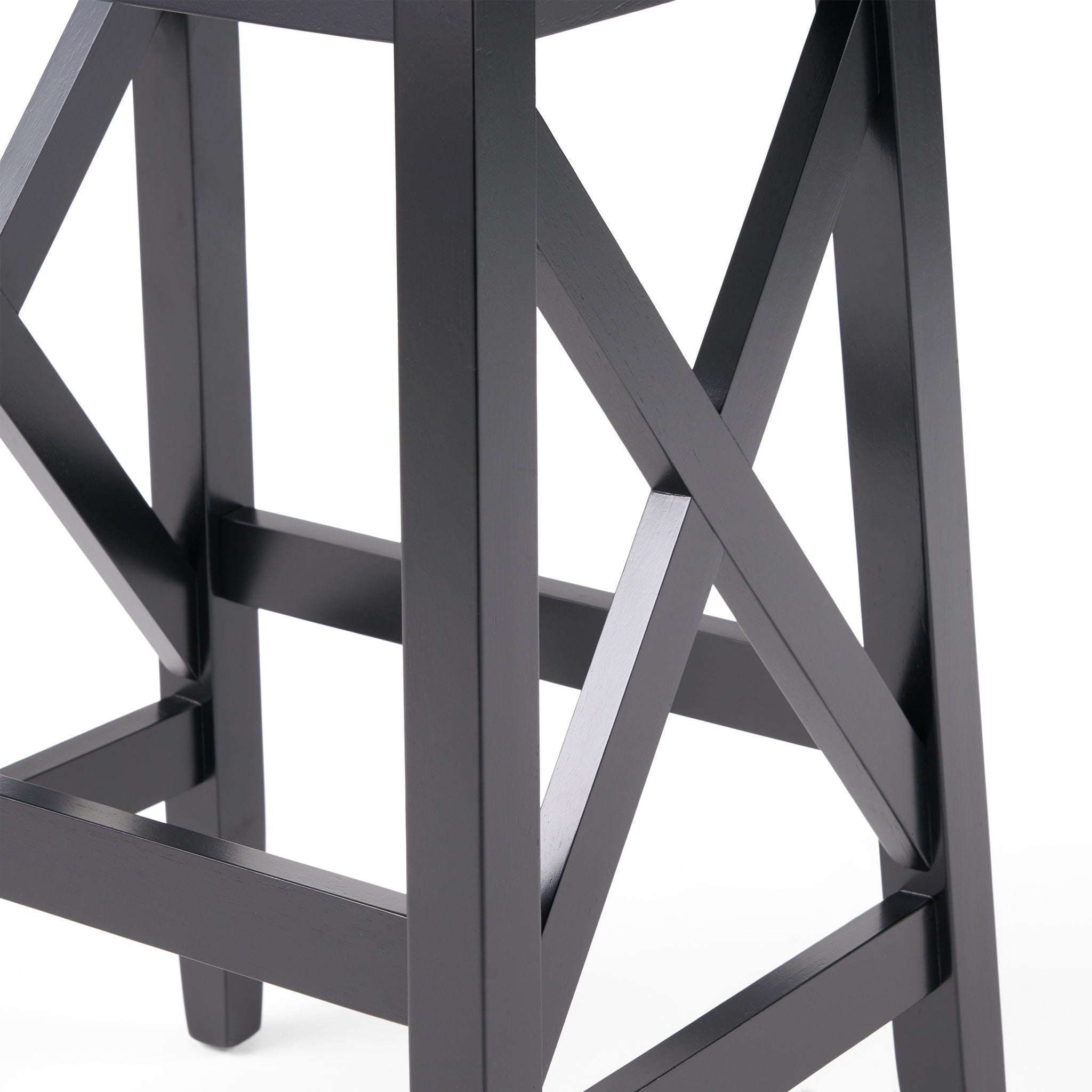 Greely Saddle Barstool Set With Fabric Upholstery - Light Gray