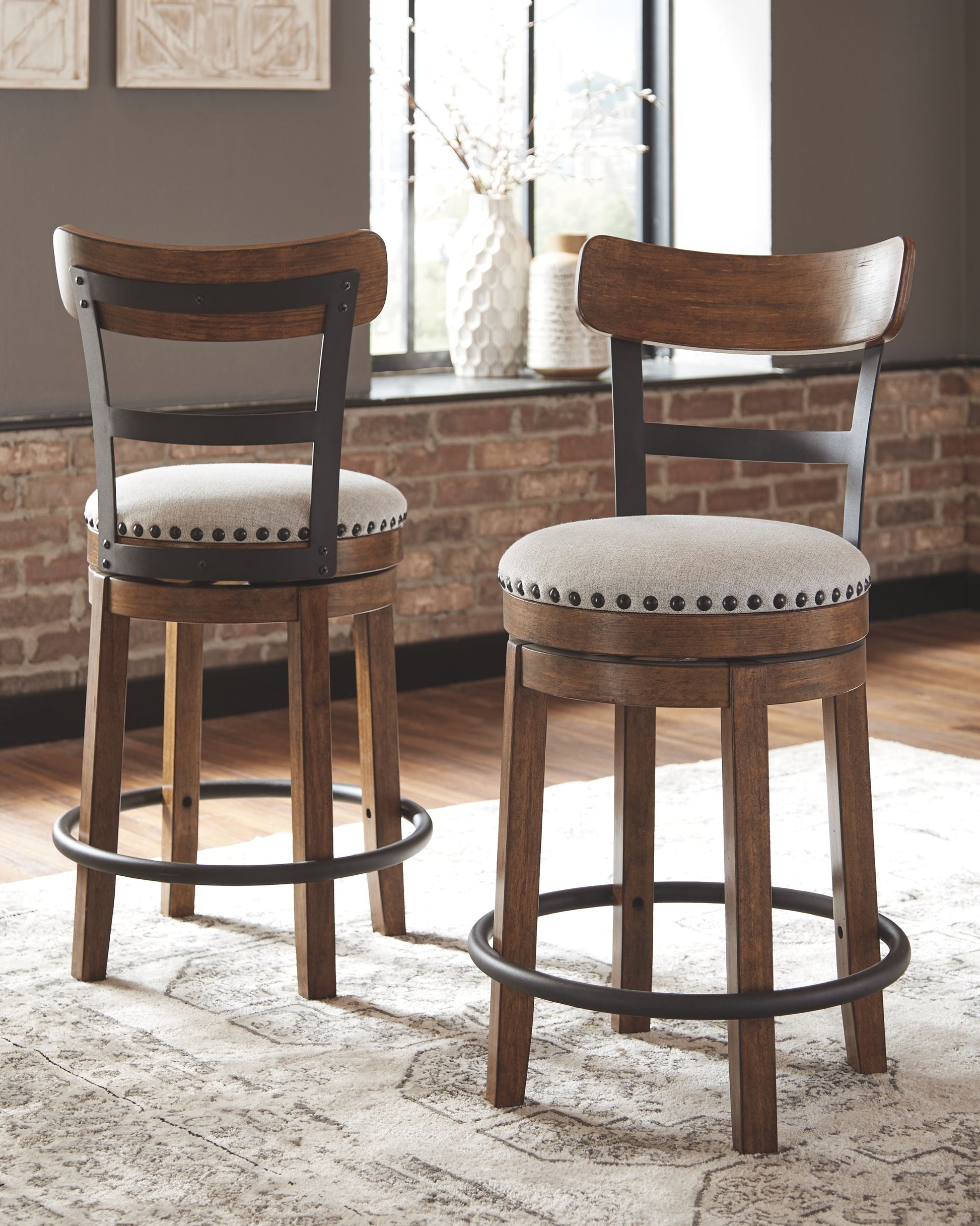 Signature Design by Ashley® Valebeck - Full Back Swivel Stool | Meri Furniture
