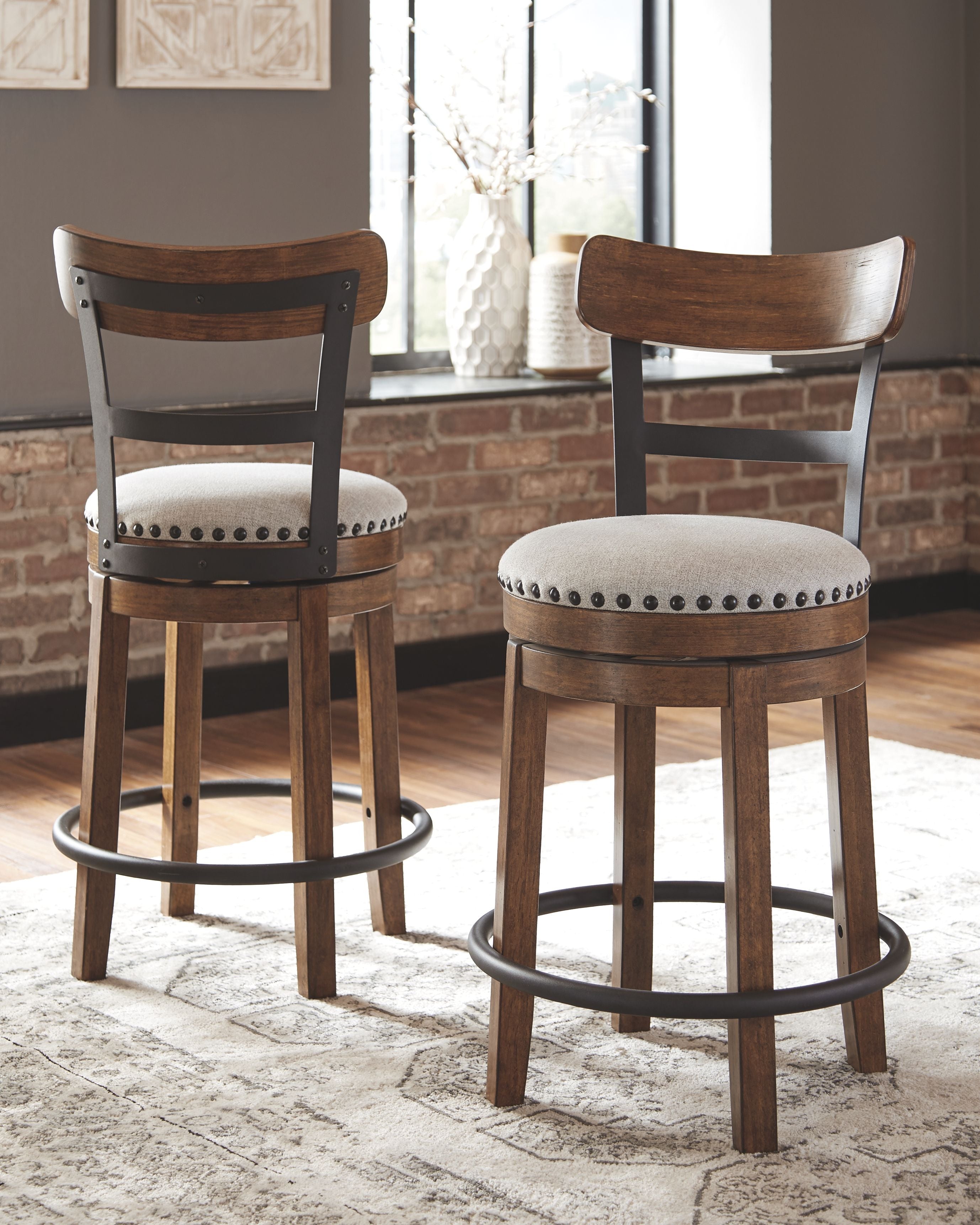 Signature Design by Ashley® Valebeck - Full Back Swivel Stool | Meri Furniture