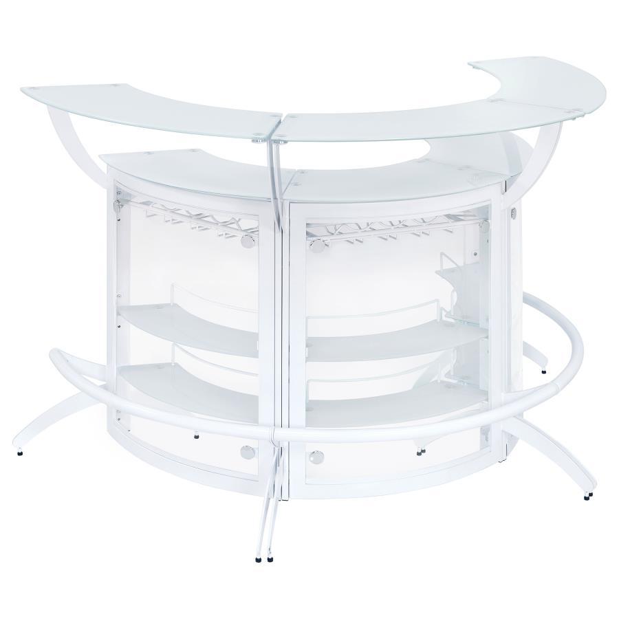 Coaster Fine Furniture Dallas - 3-Piece Curved Freestanding Home Bar Cabinet | Meri Furniture