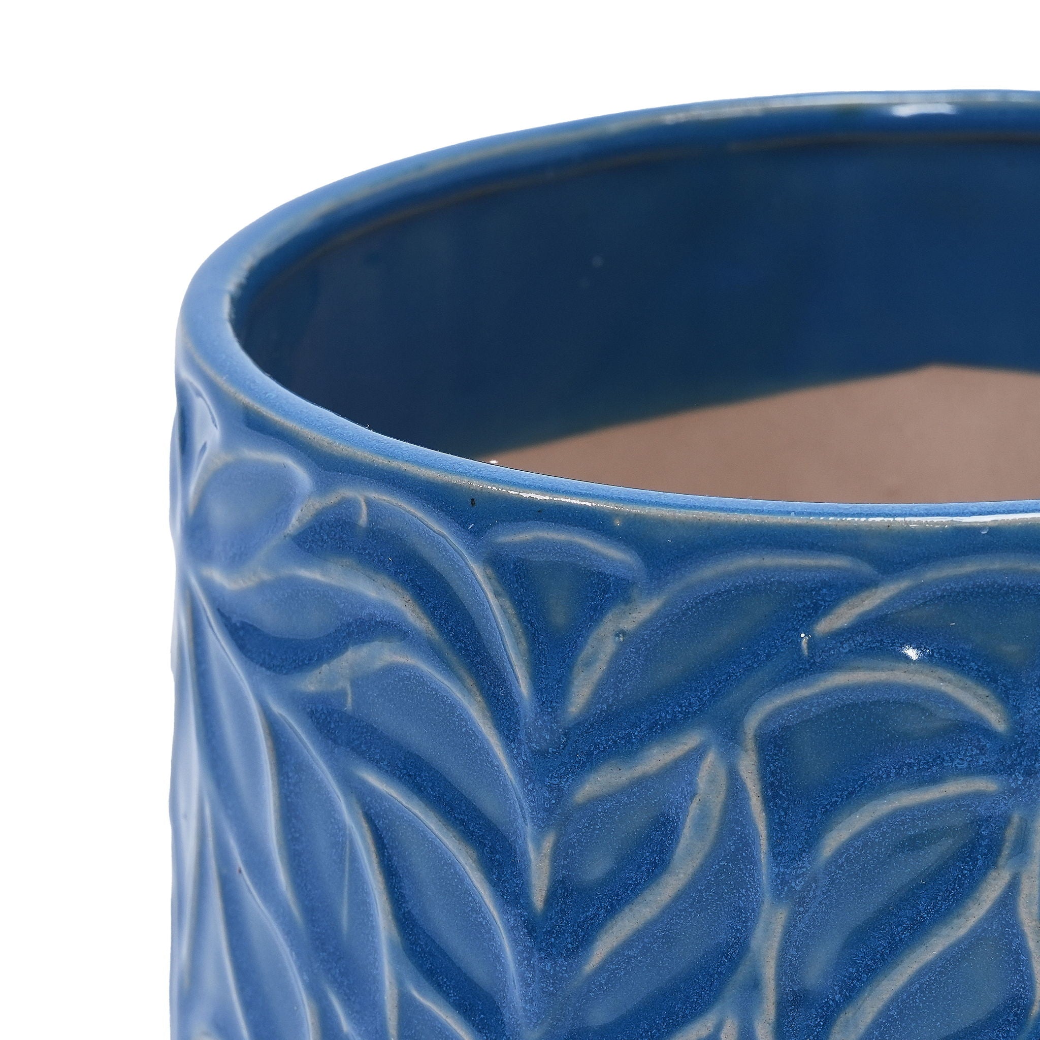 Ceramic Flowerpot, 7" Planter For Patio, Garden, Windowsill (Set of 2) - Antique Navy Blue