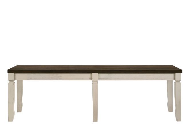 ACME Fedele - Bench - Weathered Oak & Cream Finish | Meri Furniture